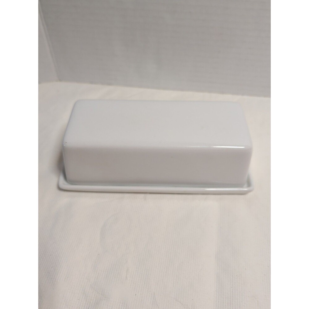 Porcelain Butter Dish With Lid By Food Network White